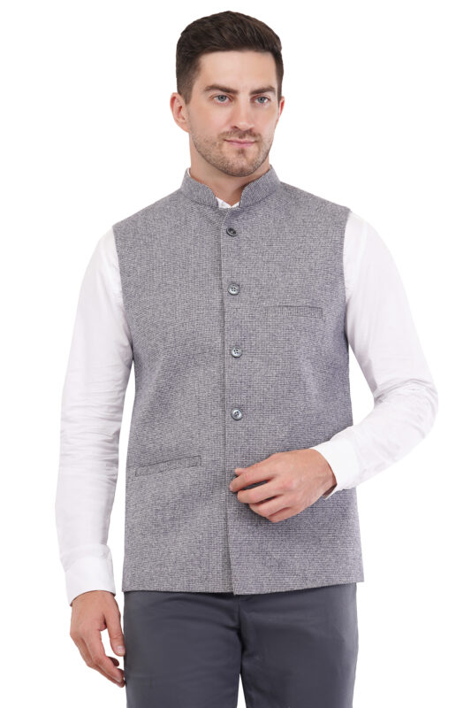Tweed Wool Nehru Jacket