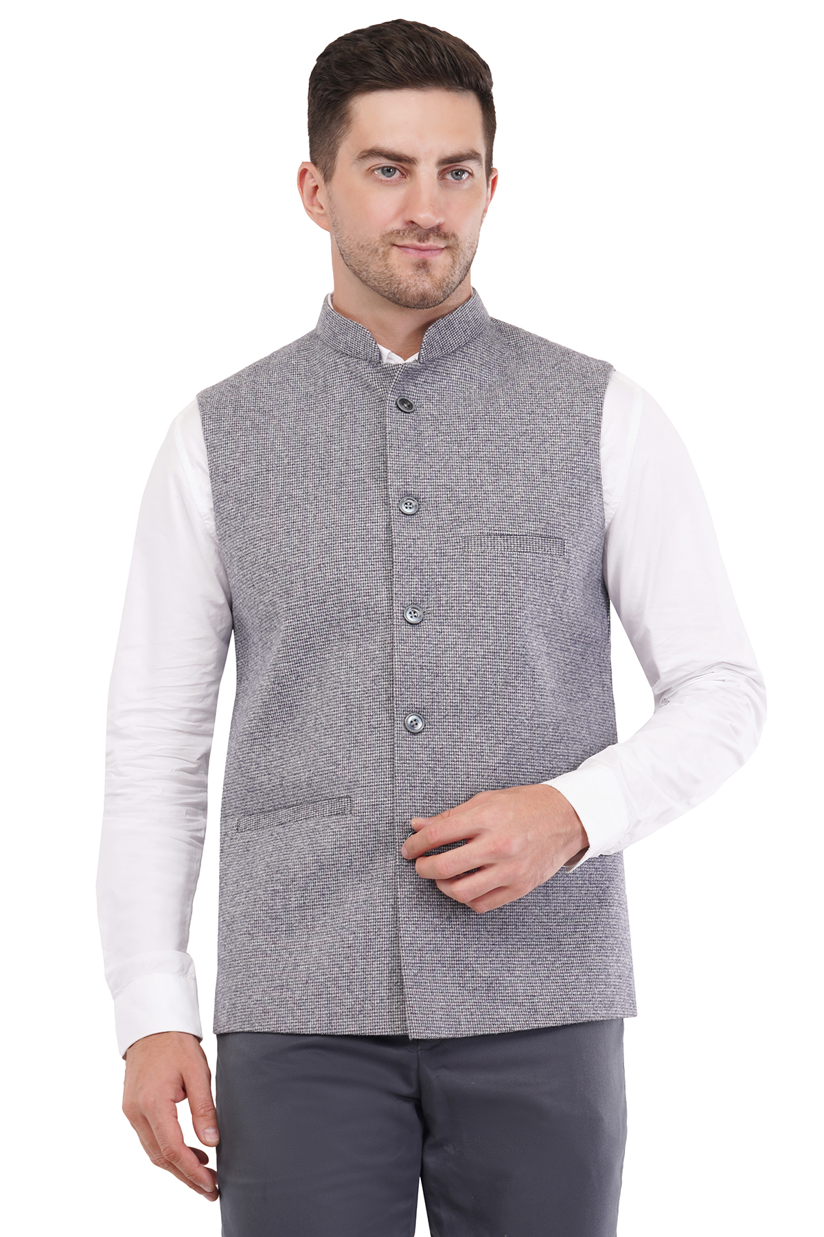 Tweed Wool Nehru Jacket