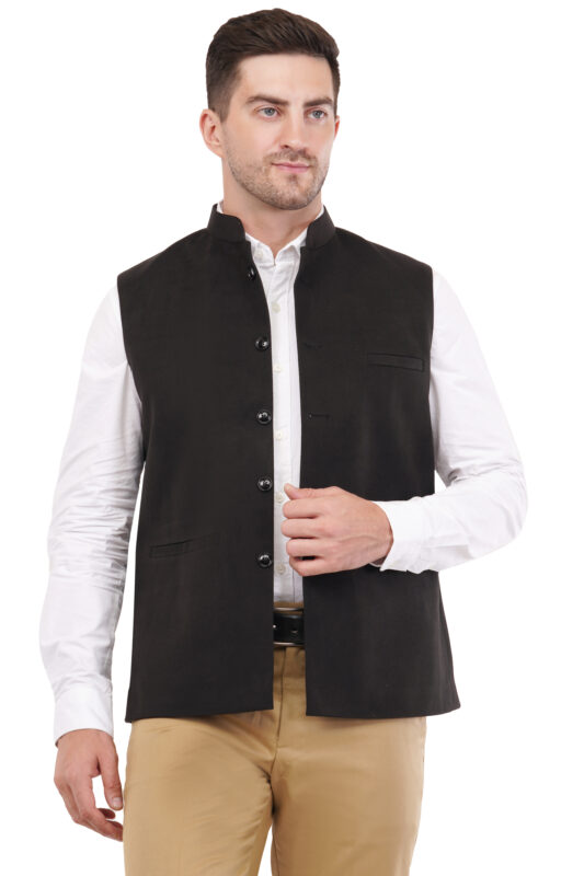 Men's Tweed Wool Nehru Jacket Waistcoat